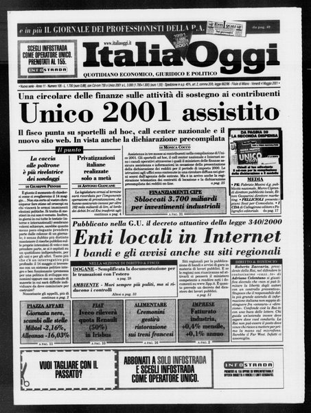 Italia oggi : quotidiano di economia finanza e politica